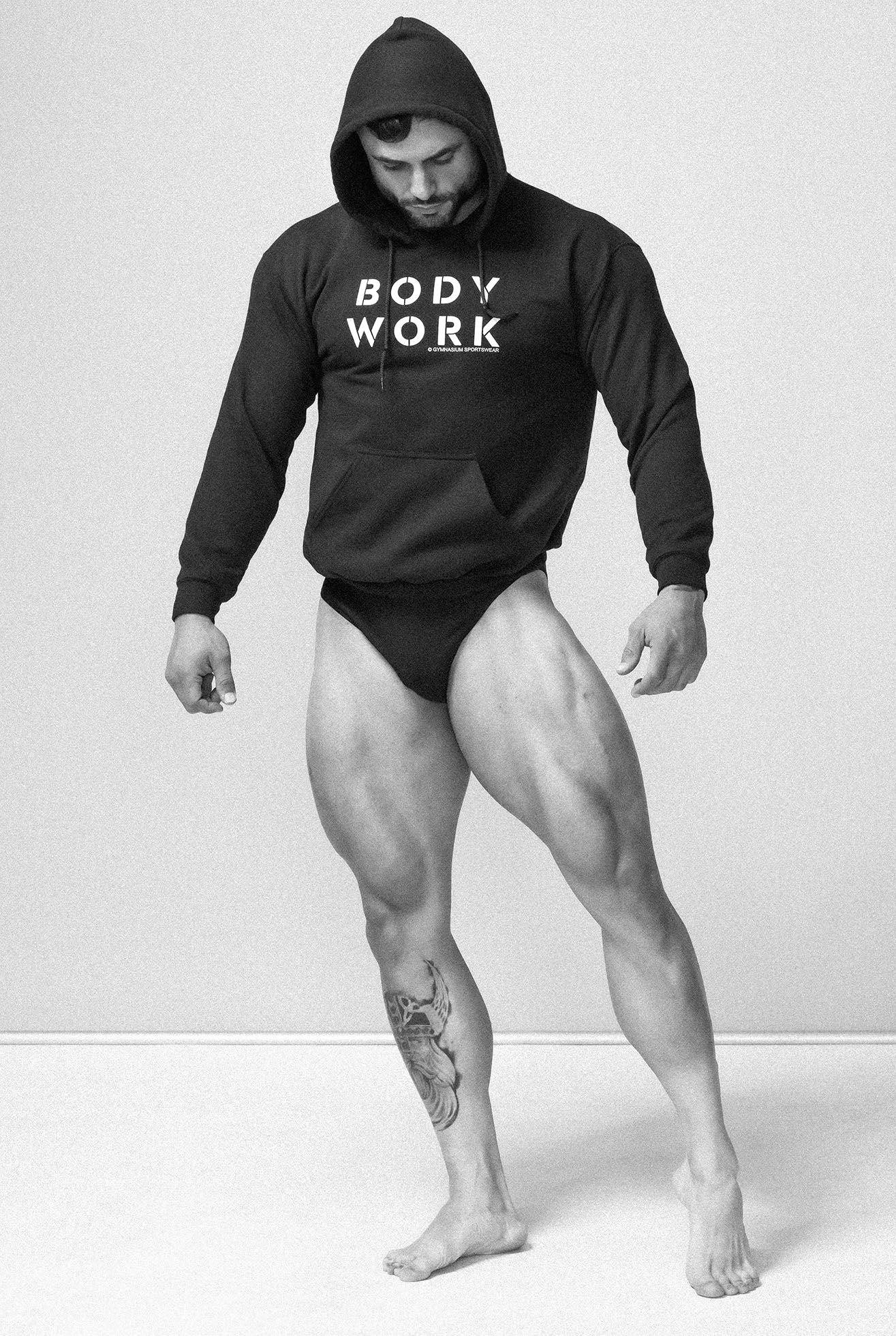 THE BODY WORK HOODED SWEATSHIRT NAVY BLUE
