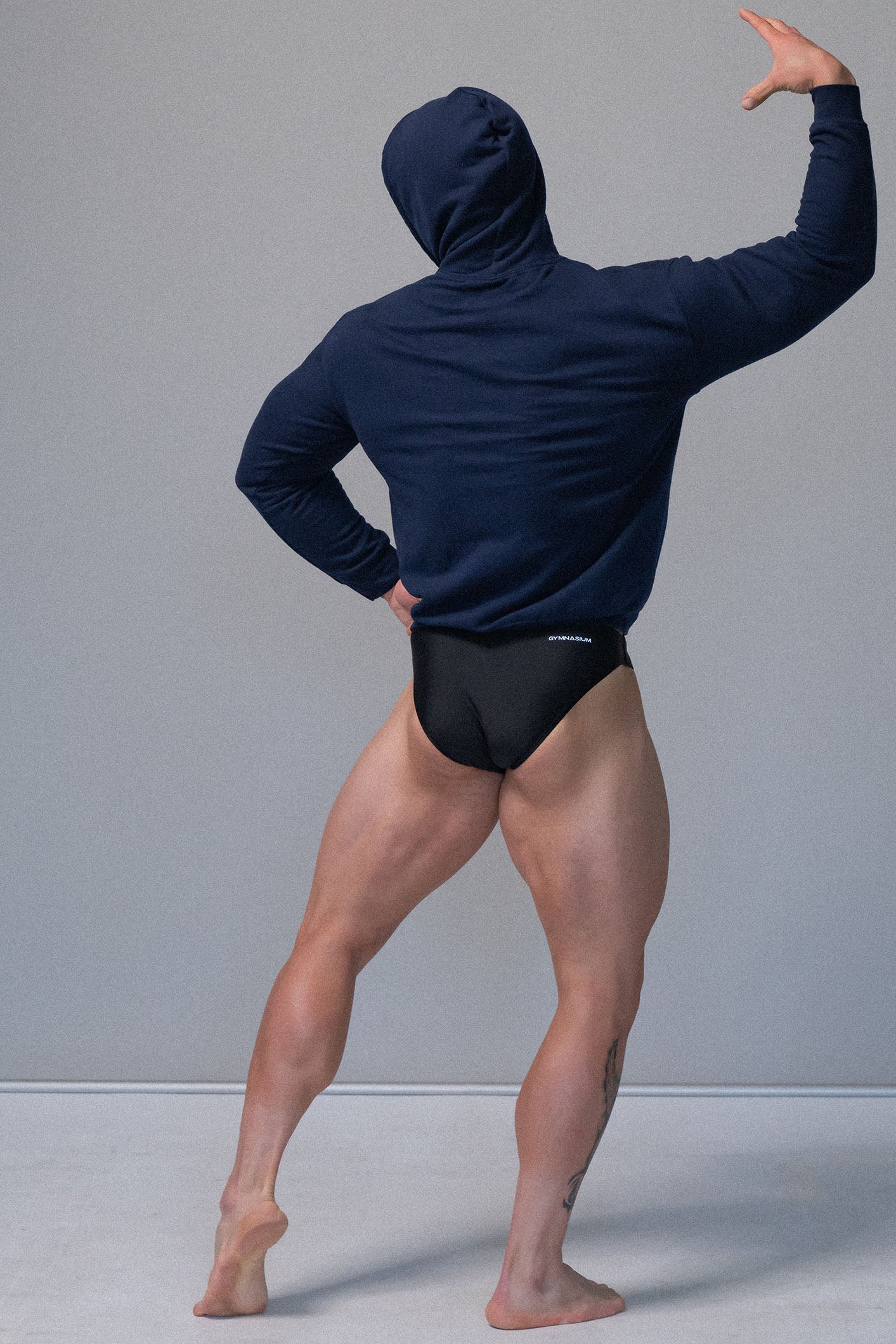 THE BODY WORK HOODED SWEATSHIRT NAVY BLUE