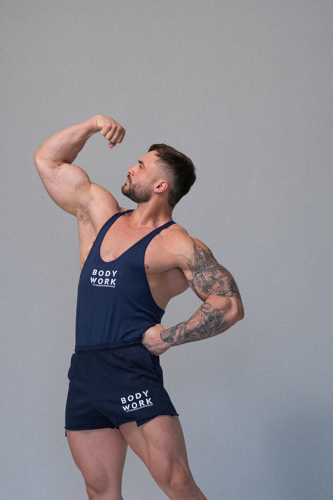 THE BODY WORK JERSEY SHORT NAVY BLUE