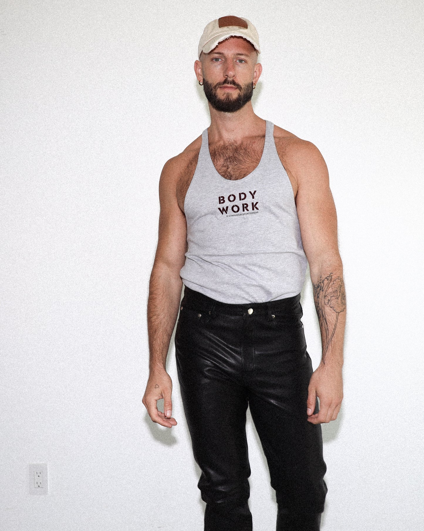 THE BODY WORK STRINGER TANK LIGHT HEATHER GREY
